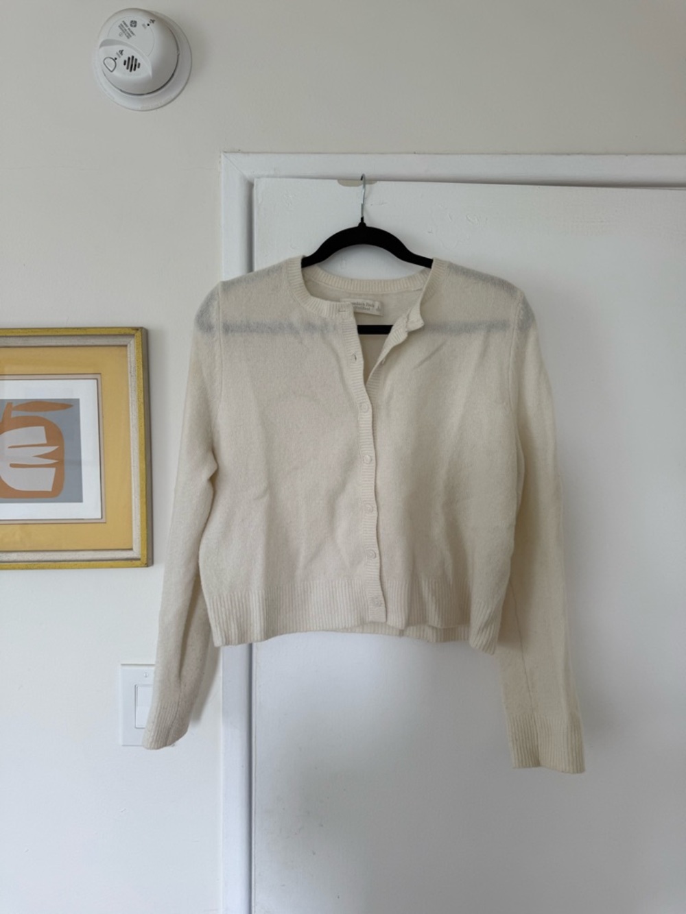 Abercrombie Cream Button-Up Crewneck Women's Sweater